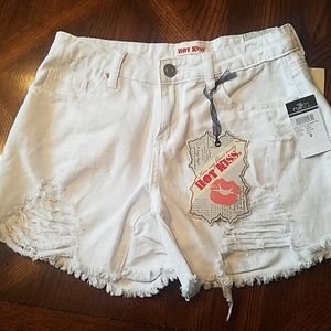 $4 SALE! White, cut-off shorts. New!